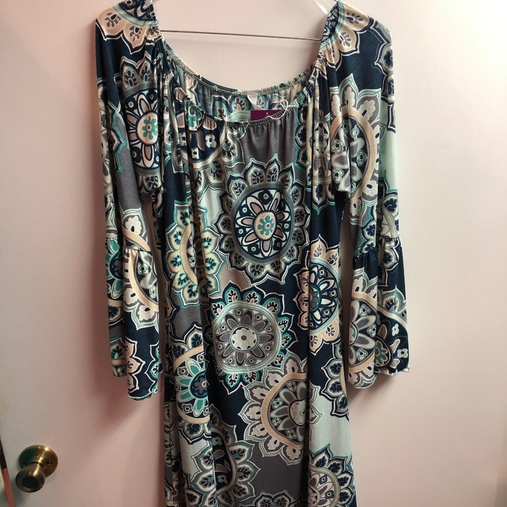 Patterned off the shoulder top